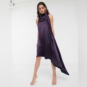 ASOS Silk Draped Halter Neck Dress